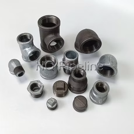 Beaded/Plain Equal/Reducing Black/Galvanized Malleable Iron Pipe Fitting Tees