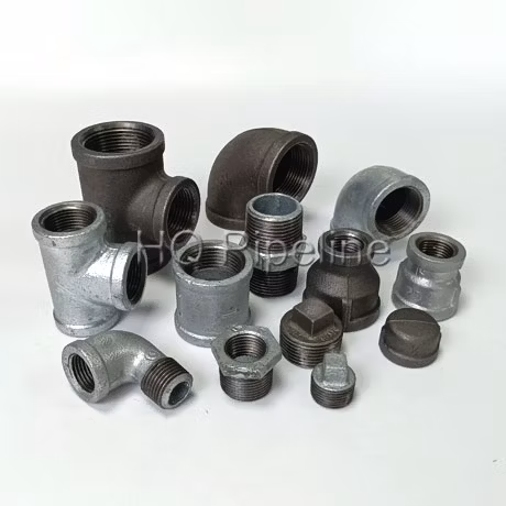 Beaded/Plain Equal/Reducing Black/Galvanized Malleable Iron Pipe Fitting Tees