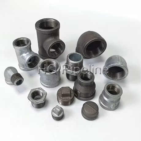Beaded/Plain Equal/Reducing Black/Galvanized Malleable Iron Pipe Fitting Tees